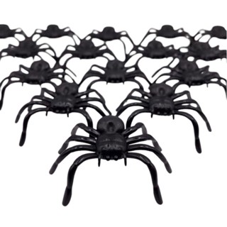 Aranha De Plástico 25 Unidades Para Festa de Aniversário Halloween em Oferta na Shopee