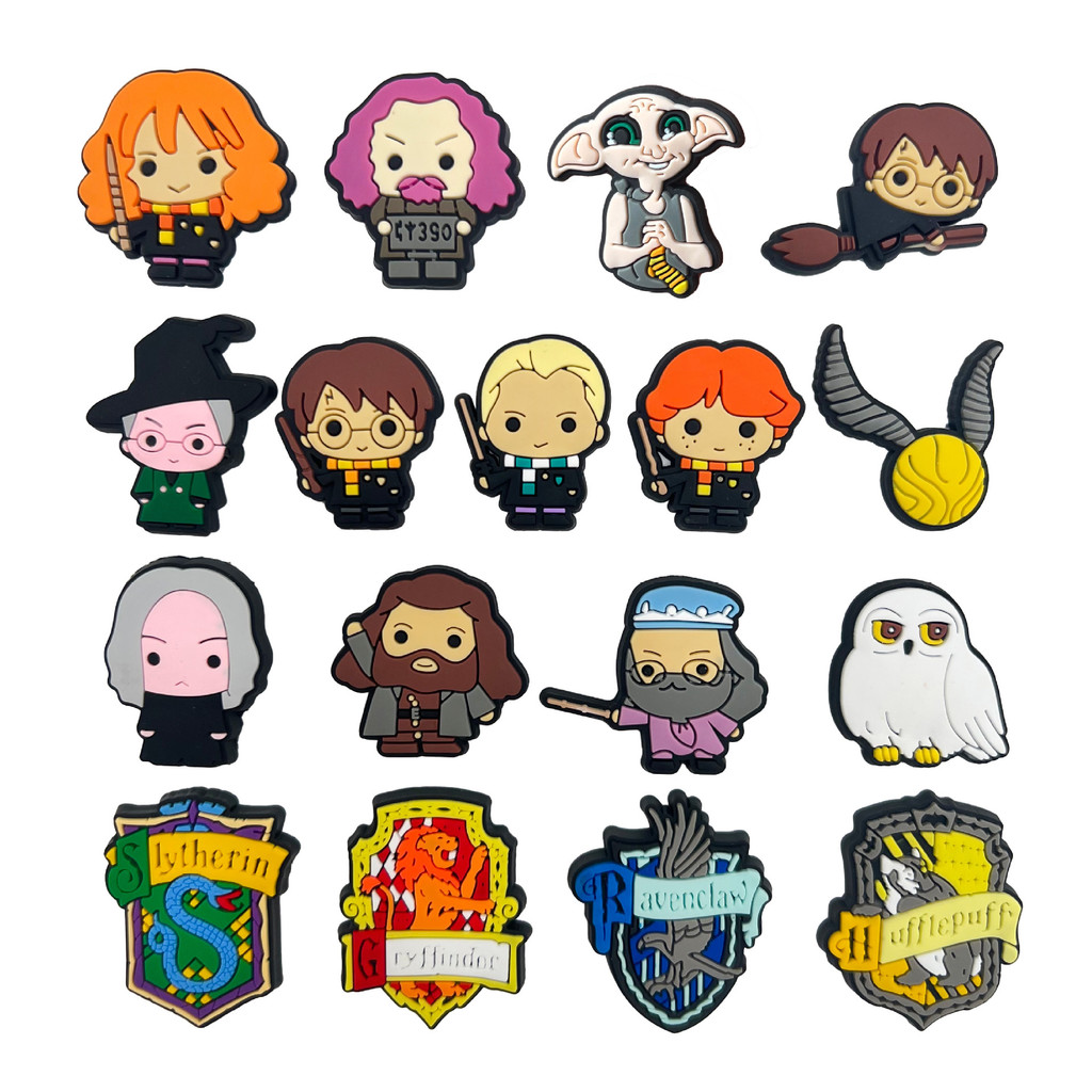 Pins PVC Novo Desenho Animado Harry Potter Bonito Chinelo Sapatos Botão Charme