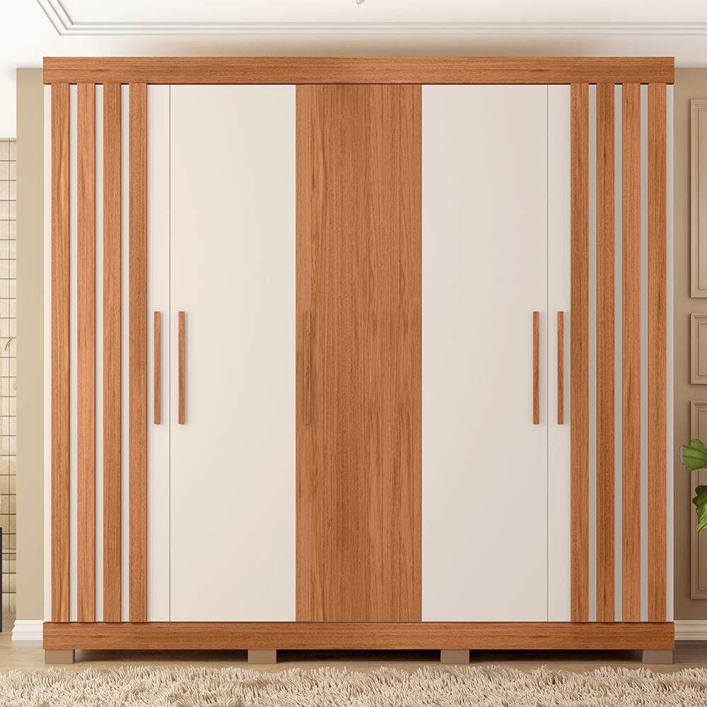 Guarda Roupa Casal 5 Portas 2 Gavetas Marta Marrom Caemmun em Oferta na Shopee