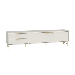 Rack para TV até 75 Polegadas Yves 1 PT 2 GV Off White e Dourado 220 cm em Oferta na Shopee