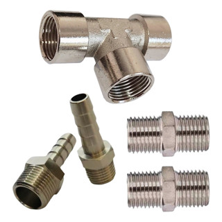 Kit Conexões Latão 2 Espigão 1/4x1/4+2 Niple 1/4+ 1 Tee 1/4 em Oferta na Shopee