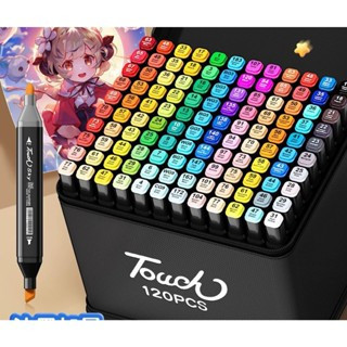 120/168/204/262 Marcador colorido à base de óleo de ponta dupla TOUCH montagem de arte estudantil em Oferta na Shopee