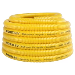 Conduíte Eletroduto Corrugado Amarelo 32mm 25 Metros Fortlev