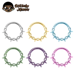 Piercing Titânio Argola Corrente Punk Segmento Para Septo Daith Helix hipoalergênica Anodização