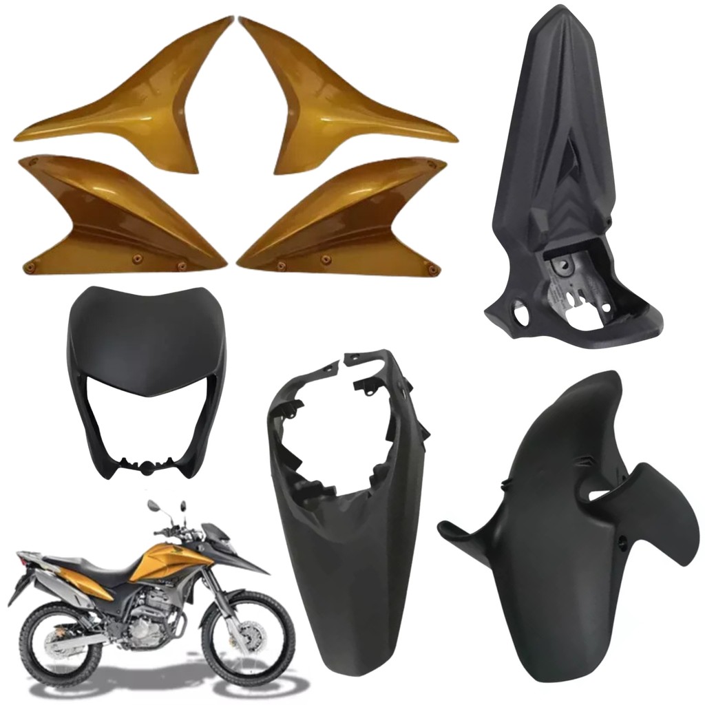 Kit Carenagem Traseiro Lateral Dianteiro Honda Xre 300 Dourado Amarelo 2011