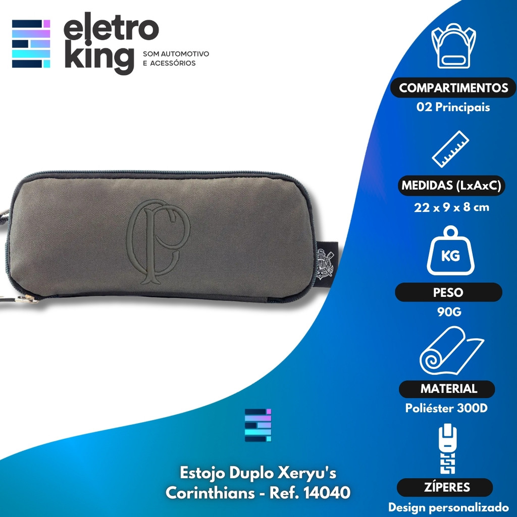 Detalhes do Mochila Esportiva Escolar Corinthians + Estojo Timão Xeryus