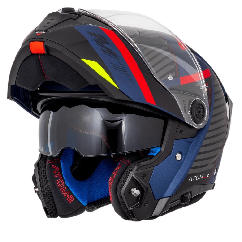Capacete Articulado MT Atom 2 Robocop Moto Linking Azul