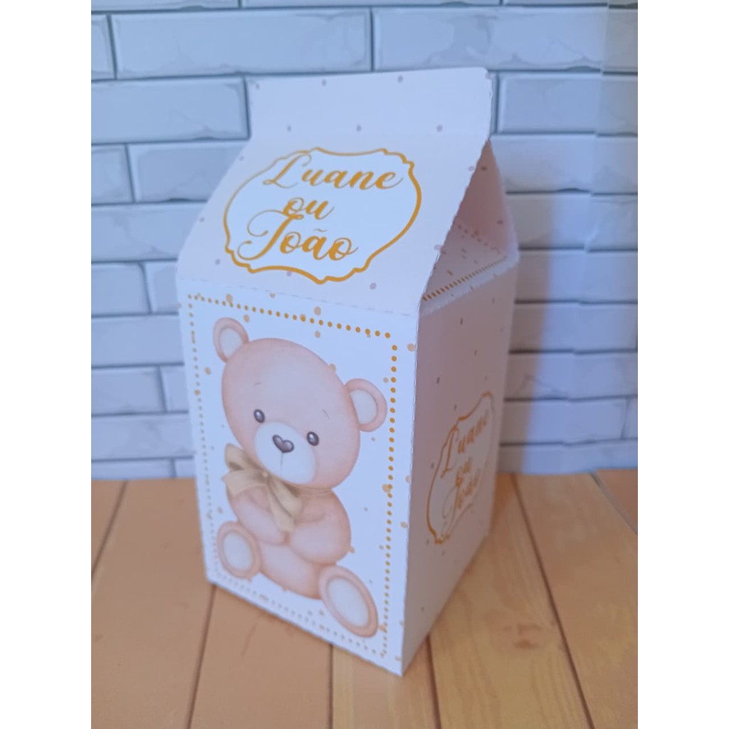 Caixinhas Personalizados Chá Revelação Urso Lembrancinhas Caixinhas para Festa PEGUE E MONTE