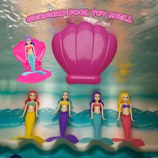 Brinquedo De Piscina De Concha De Sereia Flutuante Brinquedos De Banho Divertido Rotação Princesa Flutuador De Água Com em Oferta na Shopee