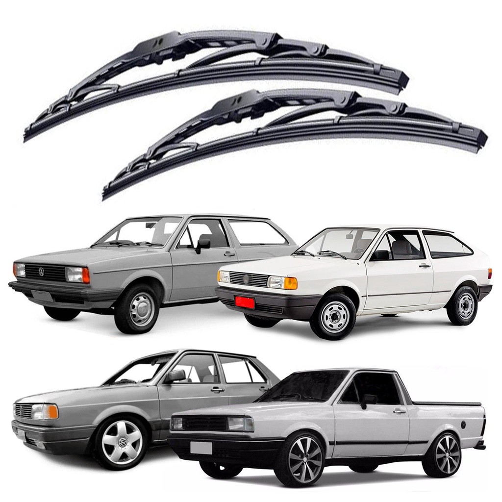 Conjunto Palhetas Ferro Limpador Para-brisa VW Gol, Parati, Saveiro G1 1980-1997, 16"/16", Encaixe Baioneta, Cinoy em Oferta na Shopee