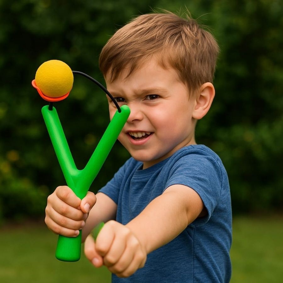 Brinquedo Lançador Criança Voador Estilingue Lança Bolas Soft
