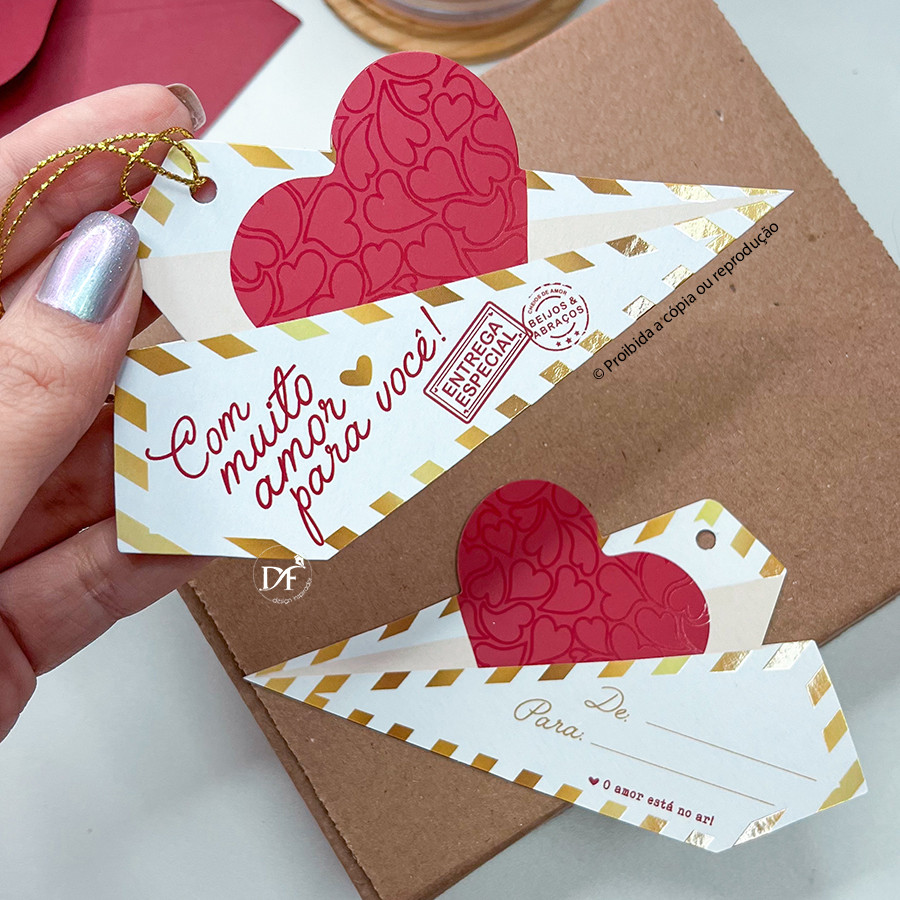 Tag Dia dos Namorados | AVIÃO DE PAPEL Cartão para presentes ou encomendas em Oferta na Shopee