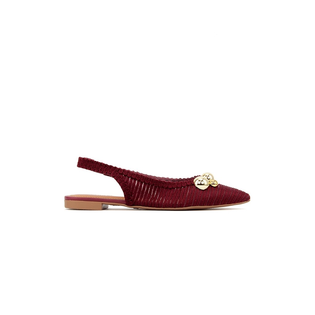 Sapatilha Slingback Valentina Bico Fino Tramada Vinho em Oferta na Shopee