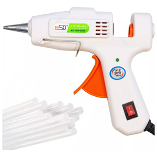 Pistola De Cola Quente Bivolt 110/220v Profissional 20W + 10 Tubos Cola de 7mm de 30cm em Oferta na Shopee