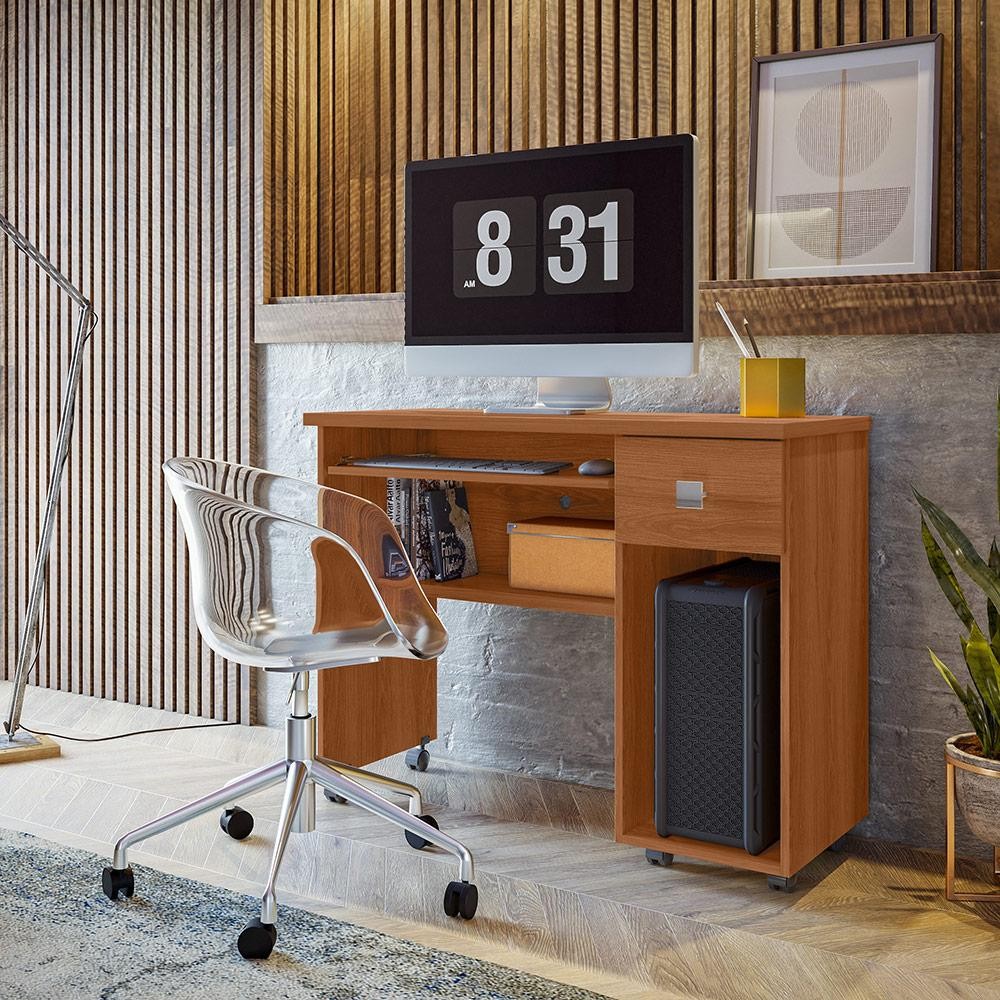 Mesa Lukaliam Móveis Para Computador Escrivaninha Office Vicenza 1 Gaveta e Rodizios