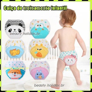 3Pcs Calça de treinamento infantil 0-3T algodão antibacteriano respirável lavável calça fralda de bebê em Oferta na Shopee