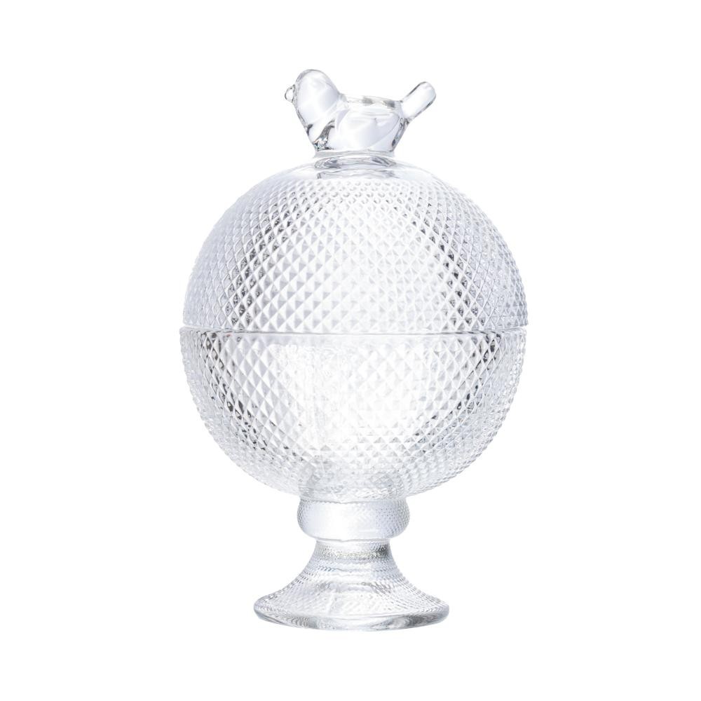 Potiche Wolff Bird de Cristal com Pé 8,5cm x 8,5cm x 13cm