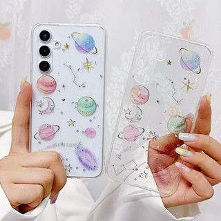 Transparente Glitter Gradiente Estrela Planeta Caso Para Samsung Galaxy A16 A26 A36 A56 A15 A55 A35 A25 A05s A14 A24 A34 em Oferta na Shopee