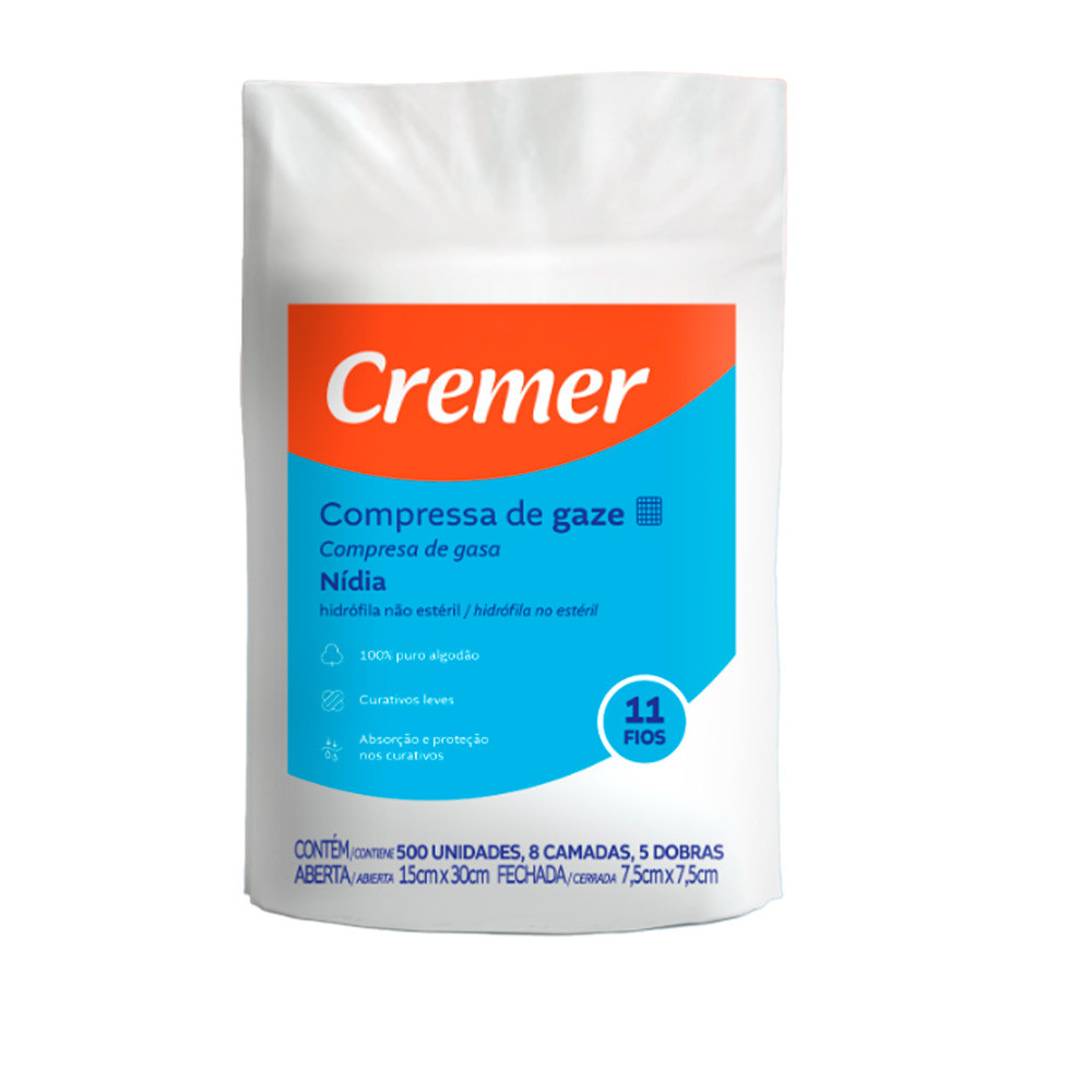 Compressa de Gaze Nidia 7,5cmx7,5cm 500 Un em Oferta na Shopee