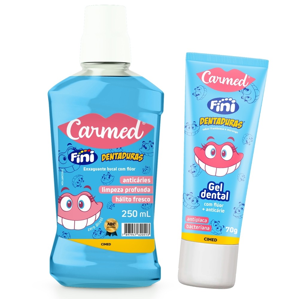 Kit Gel Dental Dentadura + Enxaguante Bucal Dentadura 250ml - Health