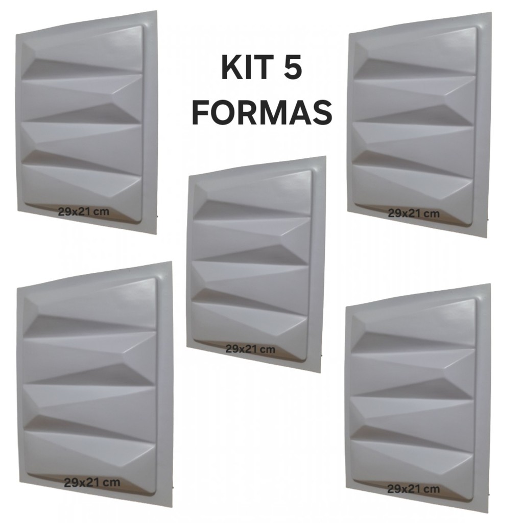Kit 5 Forma De Gesso Molde Gesso placa Gesso 3d Cunha 28x21