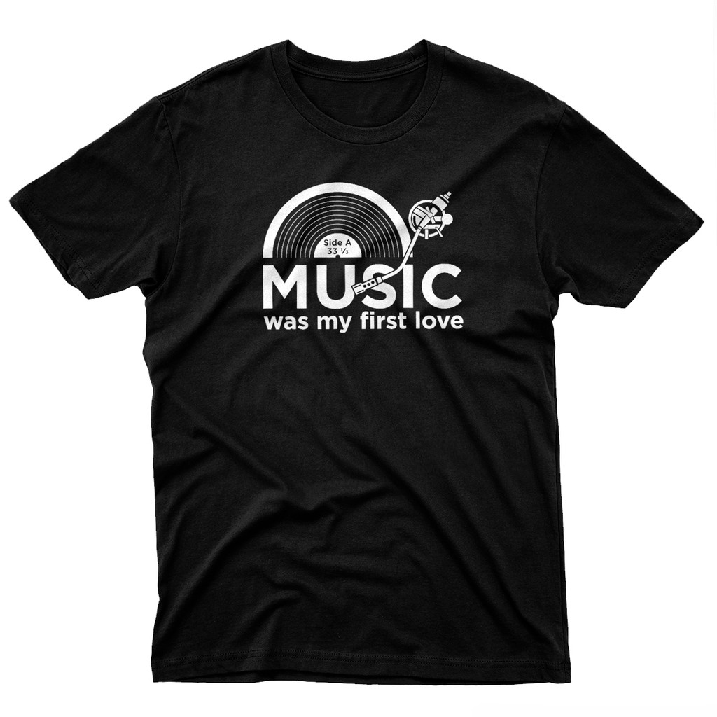Camiseta Masculina Dj Music Was My First Love Camisa