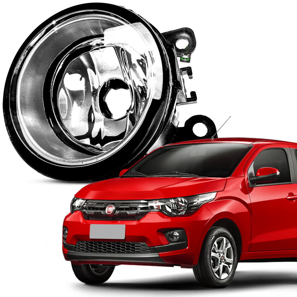 Farol Auxiliar Milha Lente Vidro Aro Prata Mobi 2016 a 2024 - Automobiles