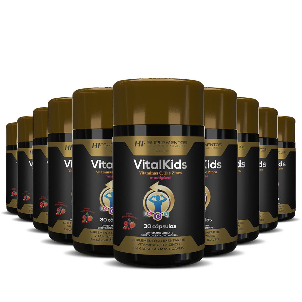 10X VITALKIDS VITAMINA C D ZINCO INFANTIL 30CAPS MASTIGAVEL