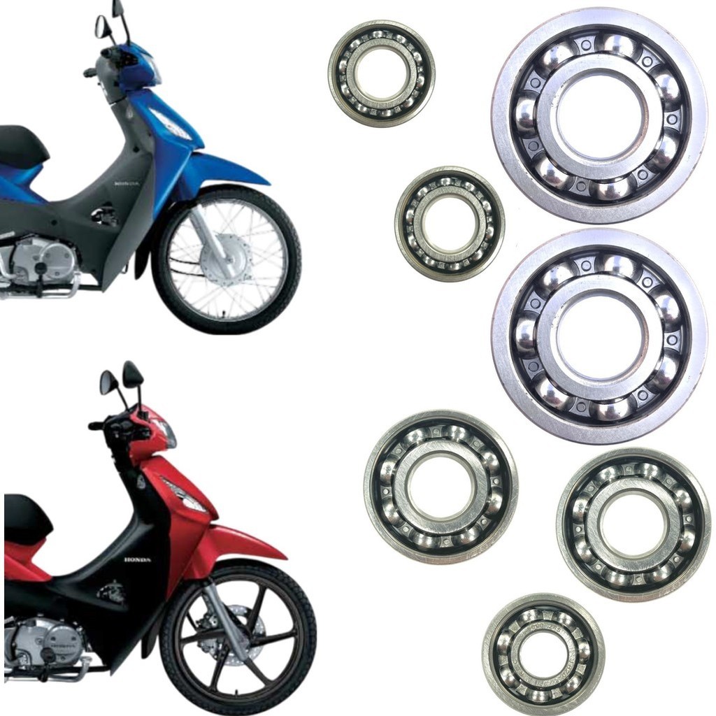 KIT ROLAMENTOS DO MOTOR + CAMBIO TRANSMISSÃO HONDA BIZ 125 KS / ES / EX 2011 A 2025