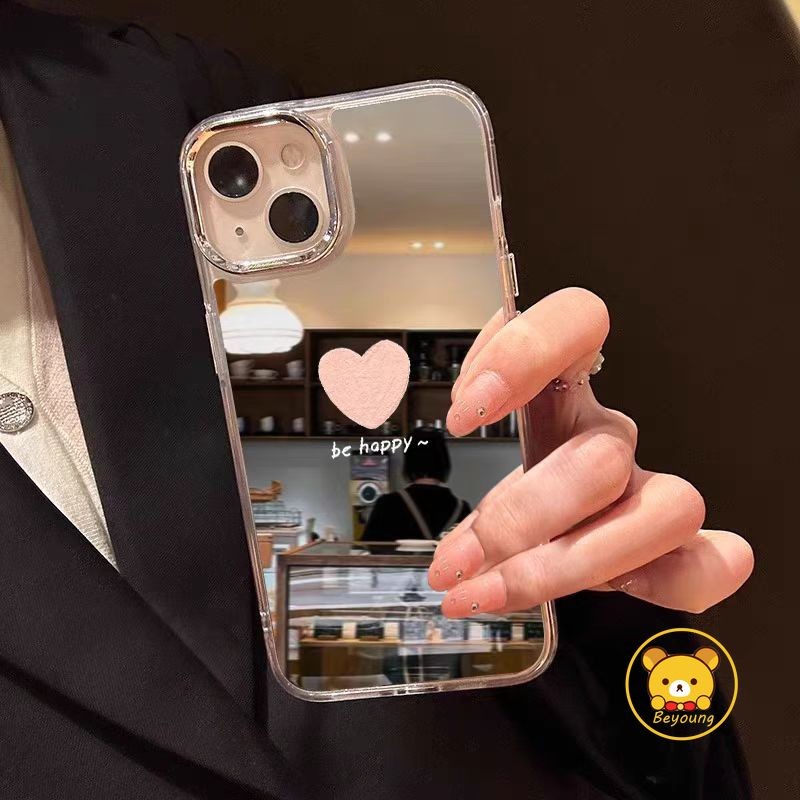 Amor Coração Espelho Capa Para Samsung Galaxy A17 A07 M56 F56 F06 M55 M54 M52 C5