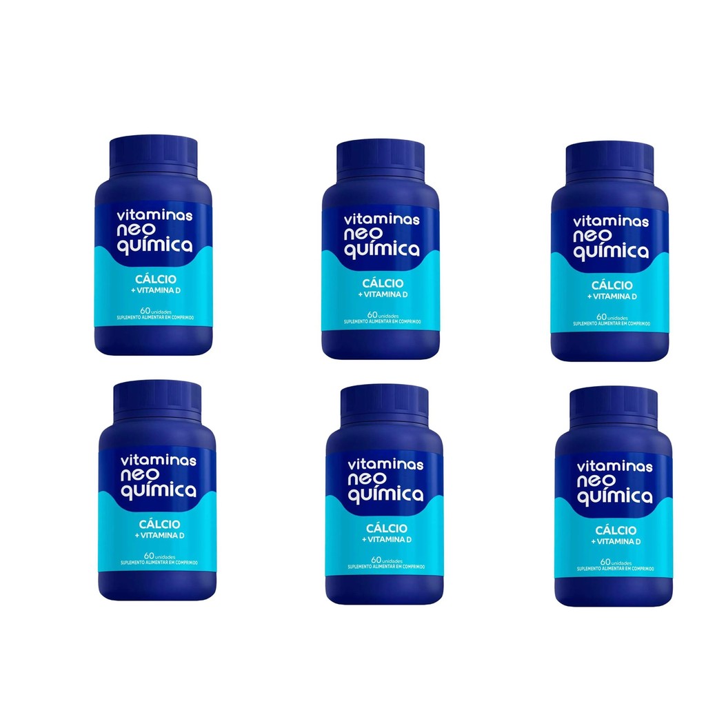 kit 6 Vitamina Cálcio + Vitamina D 60 Cpr - Neo Química