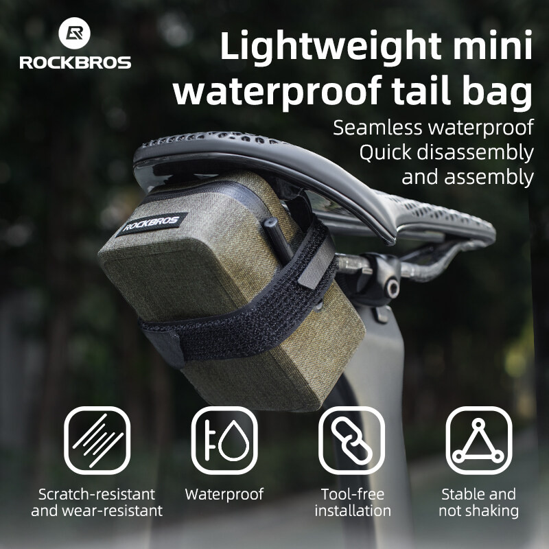 ROCKBROS Bolsa De Selim De Bicicleta À Prova D'água , 0.4L , Portátil , Leve , Durável , Traseira , Luzes Traseiras Susp em Oferta na Shopee