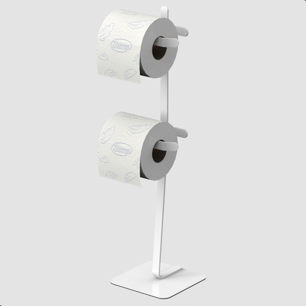 Porta Papel Higienico de Chão Duplo Suporte Branco Oslo em Oferta na Shopee