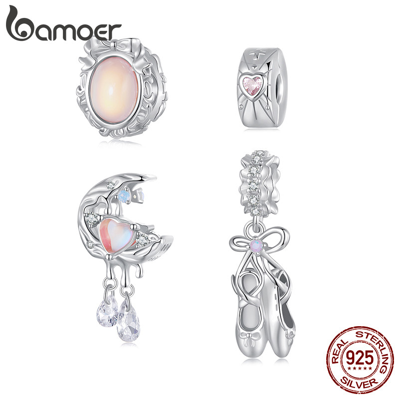Bamoer 925 Prata Esterlina Charme Borboleta Luar Amor Ballet Pingente Acessórios Série Para Pulseira em Oferta na Shopee