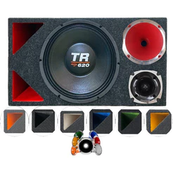 CAIXA TRIO DUTO TRIÂNGULO COLORIDO ALTO FALANTE TRITON TR620 CORNETA 1425