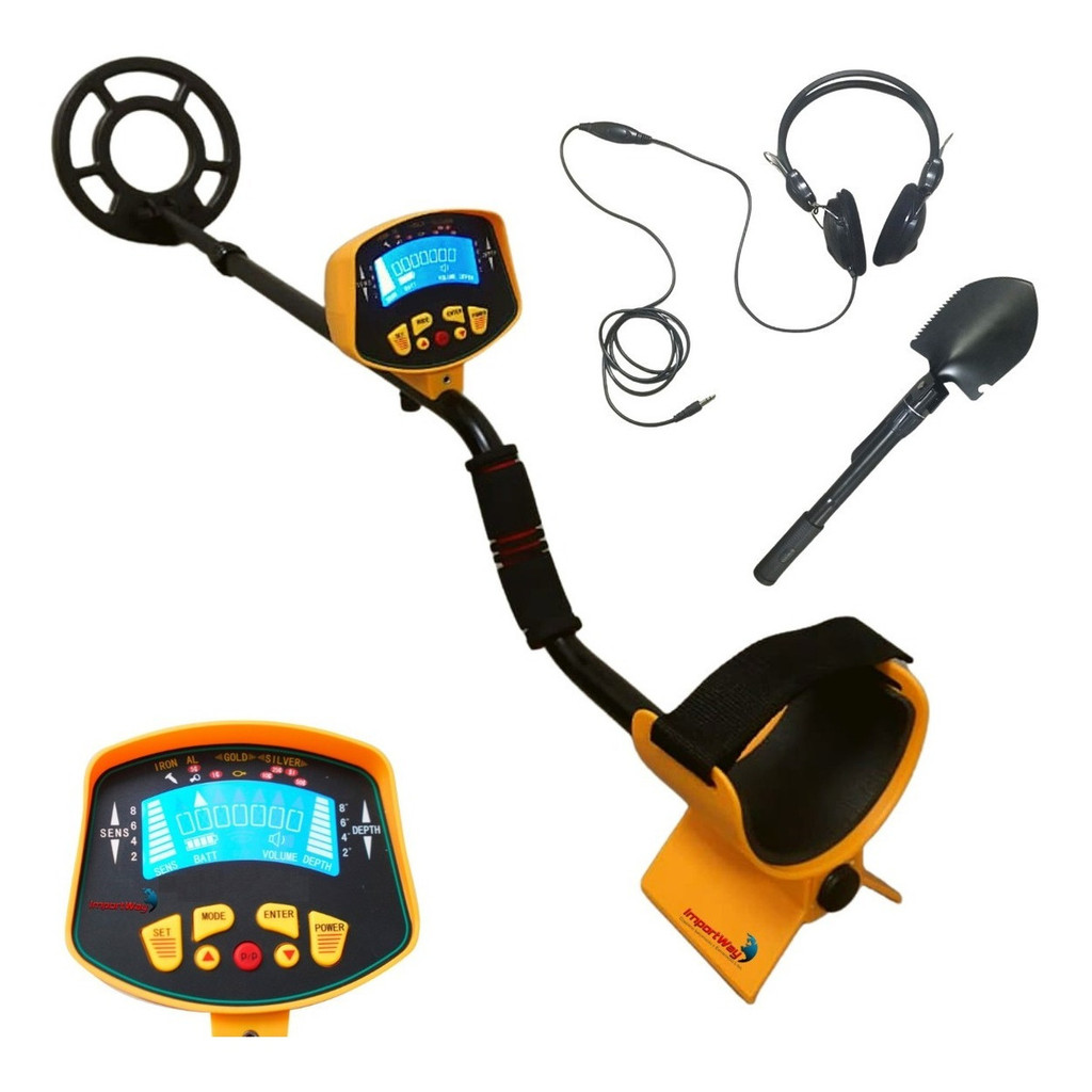 DETECTOR DE METAL PROFISSIONAL VISOR LCD C/ BATERIA COM FONE E PÁ - IWDMLCD002