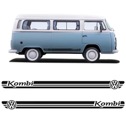 Faixa Lateral Kombi Logo Volkswagen Adesivo Decorativo Preto