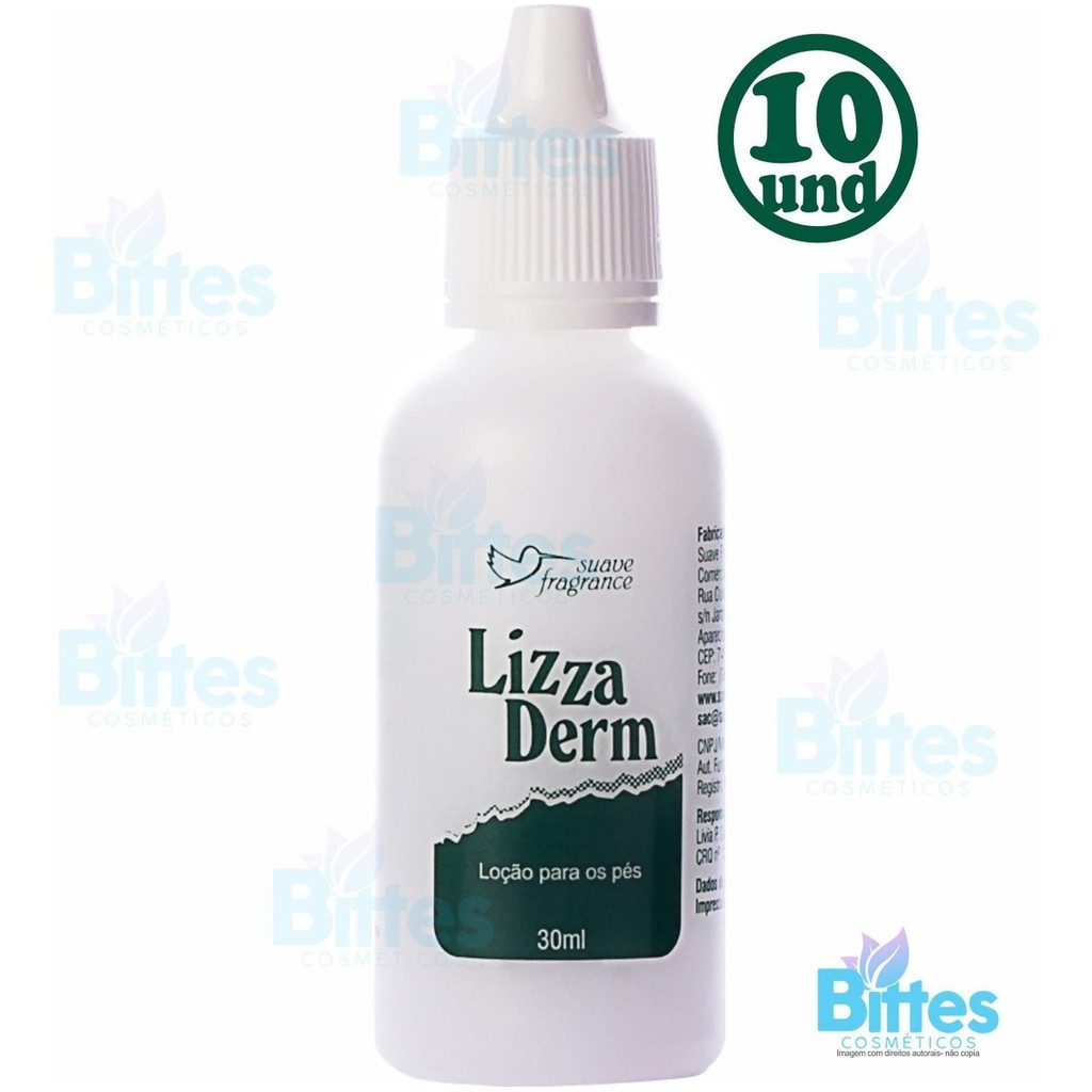 10 Loção Para Os Pés Lizza Derm Suave Fragrance Revenda