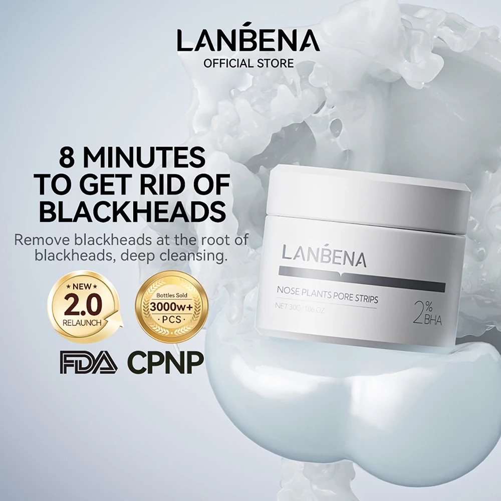 LANBENA Máscara removedora de cravos para o nariz Máscara para poros Acne Cuidados com a pele Limpeza profunda 30g em Oferta na Shopee