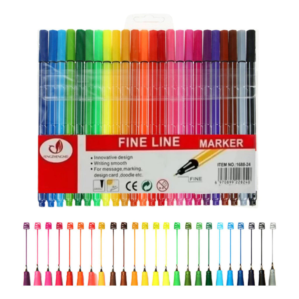 Kit de canetas com 12/24/36/48 cores Fine Line Coloridas Ponta Fina 0.4 mm Fineliner Canetinha em Oferta na Shopee