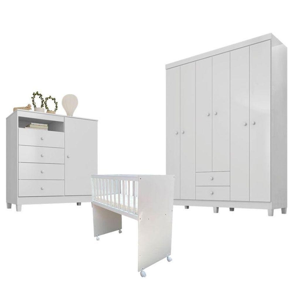 Quarto Bebê 6 Portas Ternura Baby E Mini Berço Moisés Alegria Com Colchão Branco Flex - Incorplac em Oferta na Shopee
