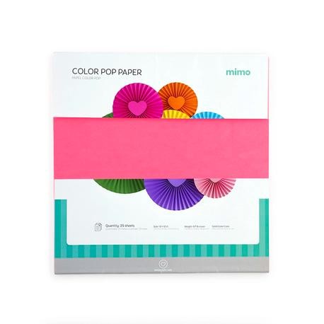 Papel Color Pop Rosa Pink Fluorescente Mimo - 30,5 x 30,5 cm - 180 g - 25 fls em Oferta na Shopee