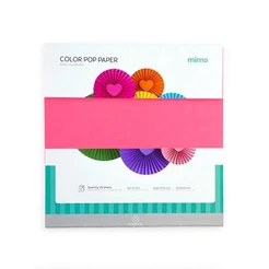 Papel Color Pop Rosa Pink Fluorescente Mimo - 30,5 x 30,5 cm - 180 g - 25 fls