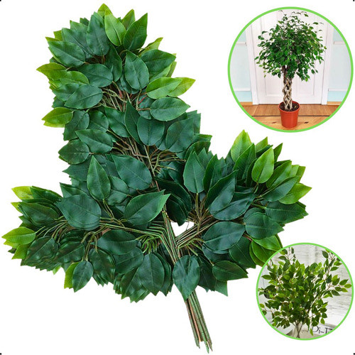 Kit 12 Galhos Folha De Ficus Artificial Decoração Folhagem Enfeite em Oferta na Shopee
