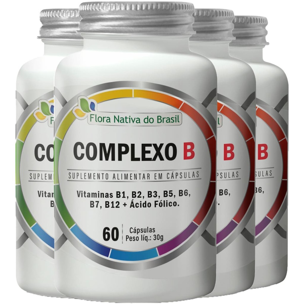 Vitaminas Complexo B 60 Cápsulas 500mg - Flora Nativa