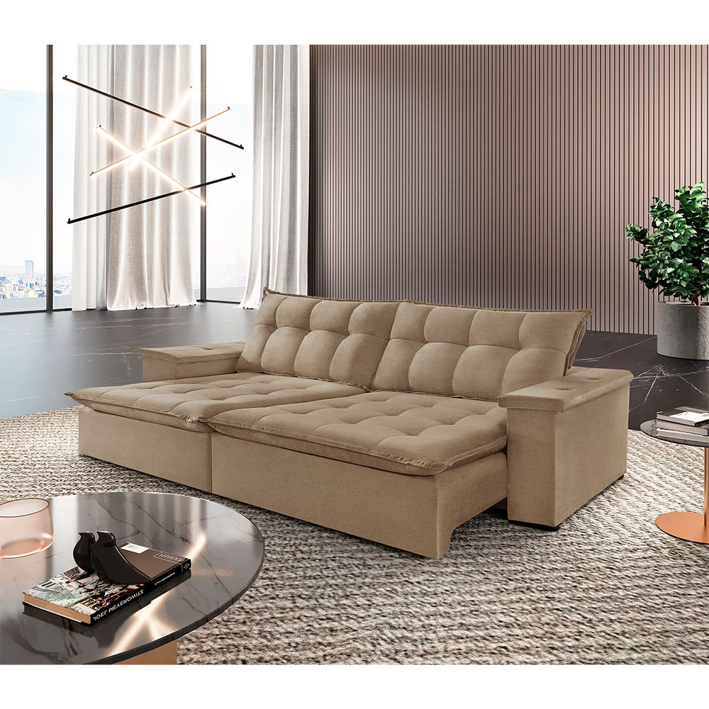 Sofá Estilo Linho 03 Lugares 02 Módulos de 100m B25cm Meu Sofá Online