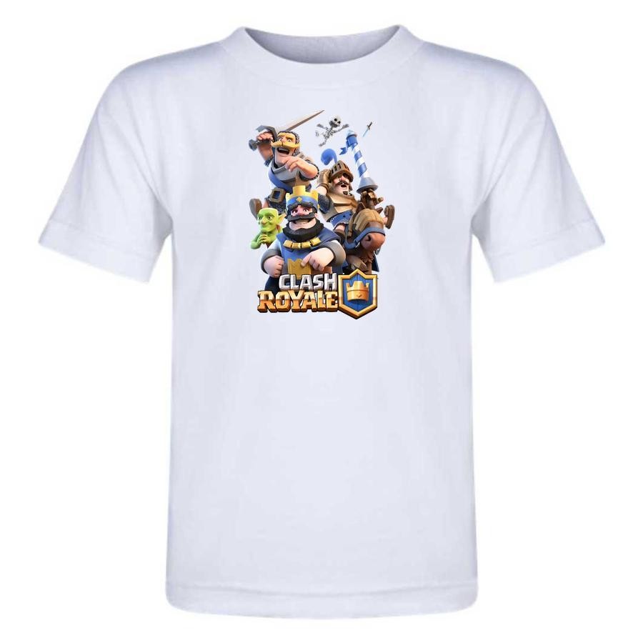 T-shirt Camiseta infantil unissex - Do tamanho 02 ao 14 - Linha jogos infantis - Clash Royale - modelos Envio Rapido