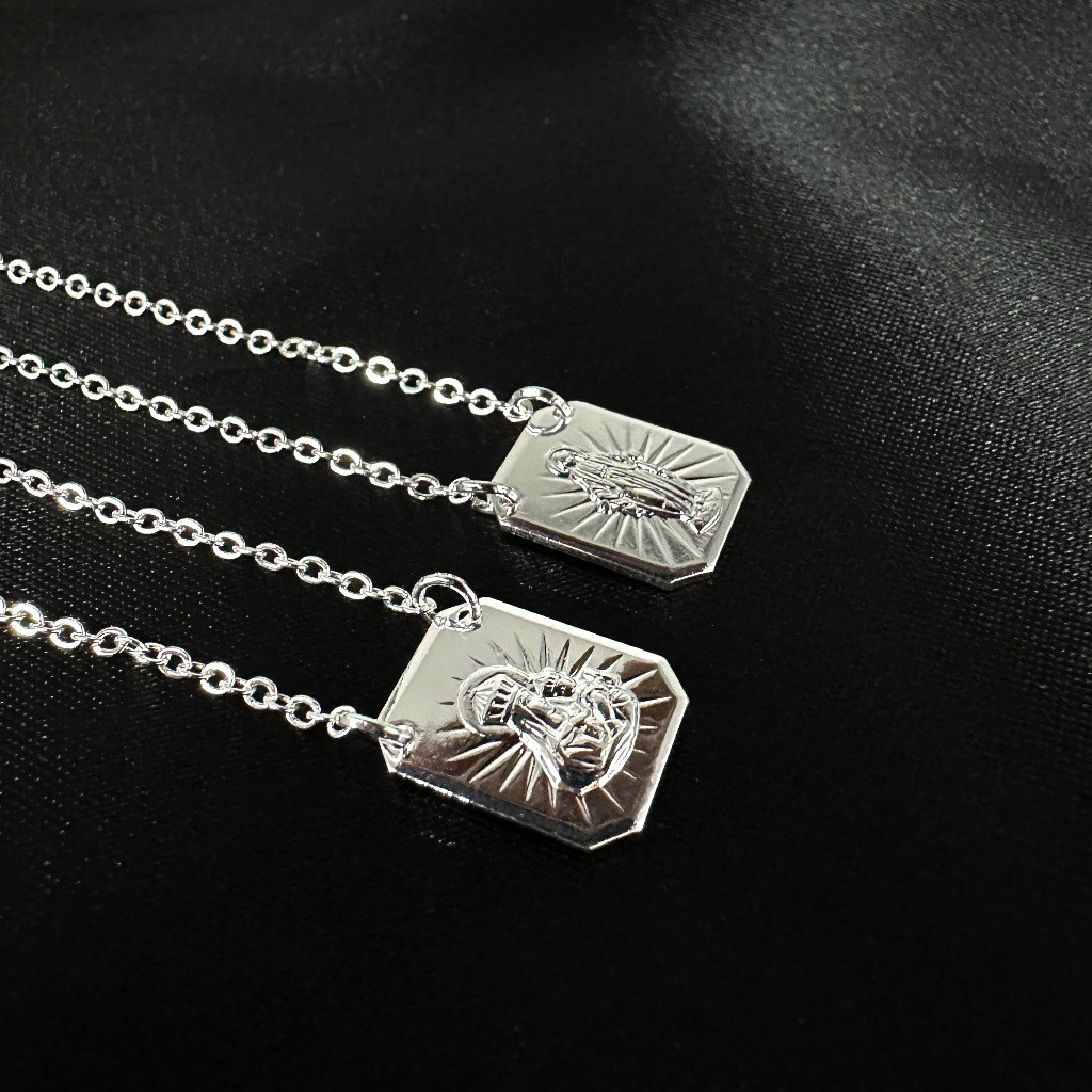 Escapulário Nossa Senhora do carmo masculino Corrente  Banhado a Ouro 18k ou  Prata 925