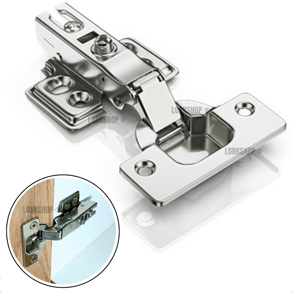 Kit 30 Dobradiça Reta de 35mm Para Armário Com Amortecedor calço fixo soft closing