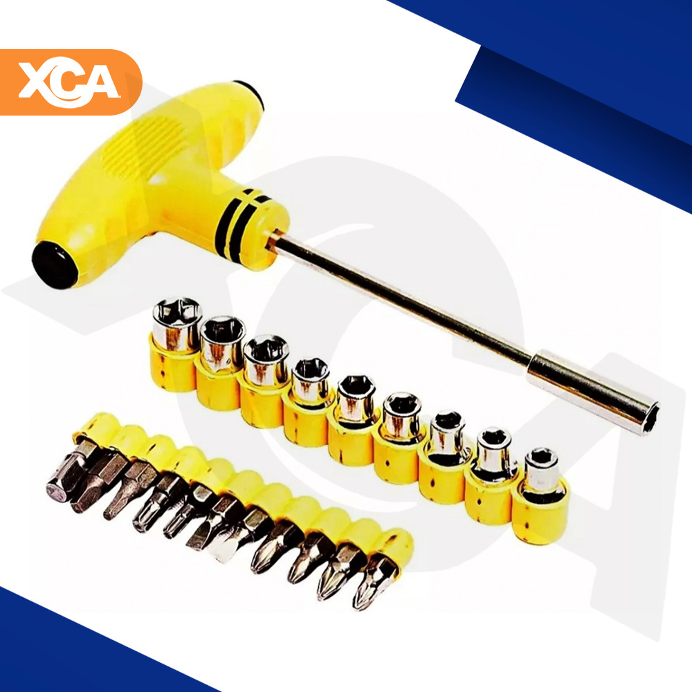 Jogo De Chave T Com 21 Ferramentas Phillips Fenda Allen Torx Soquete Canhão  Ferramenta
